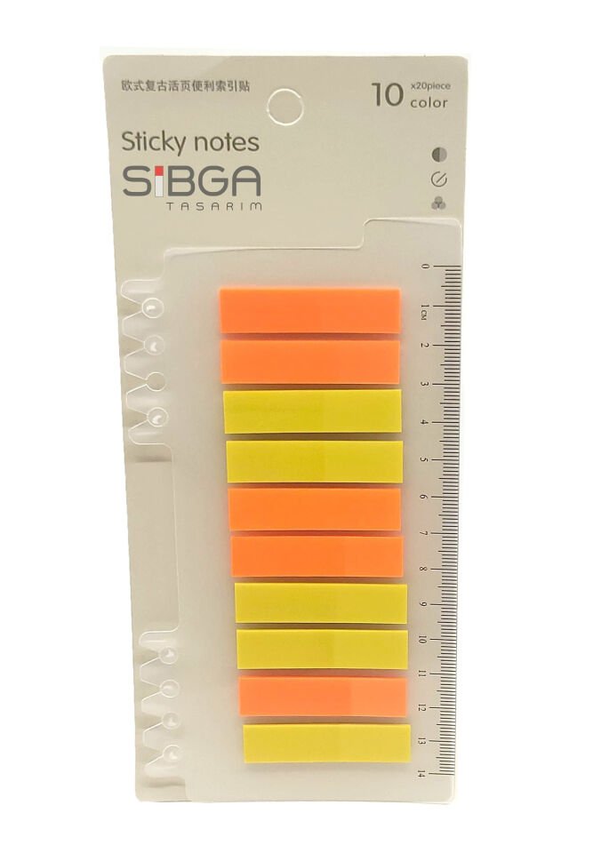 Şeffaf Sarı Turuncu Postit Post-it Post It. Kitap Ayracı Ayraç Postit Sticker 200 Yaprak