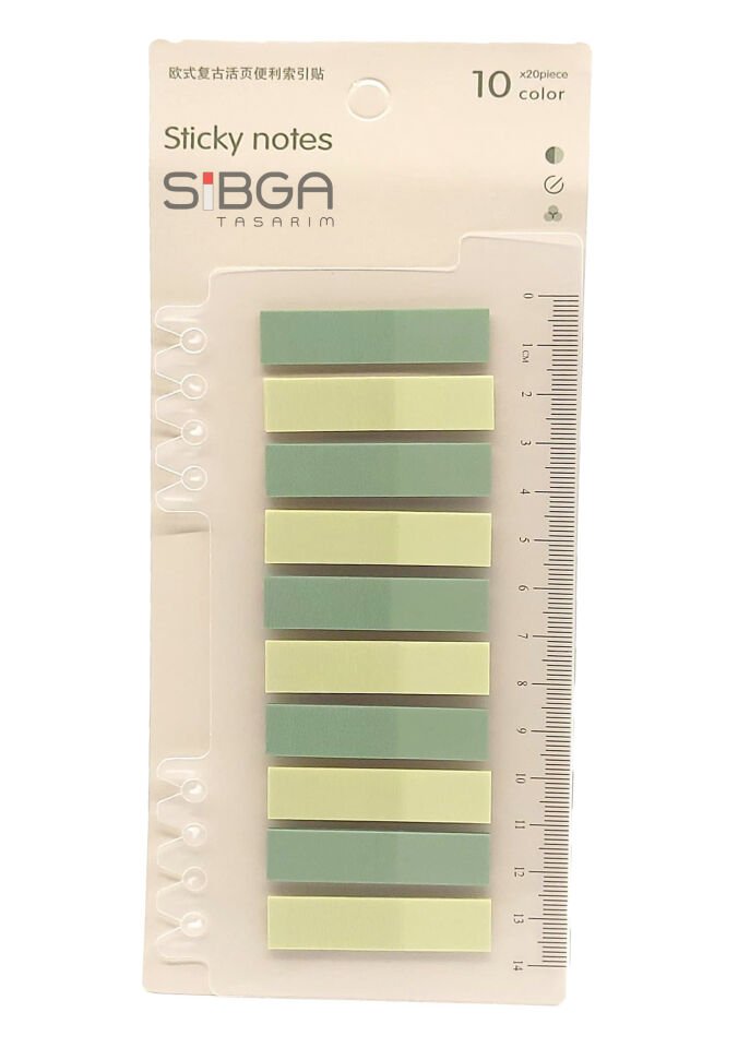 Şeffaf Yeşil Renkli Postit Post-it Post It. Kitap Ayracı Ayraç Postit Sticker 200 Yaprak