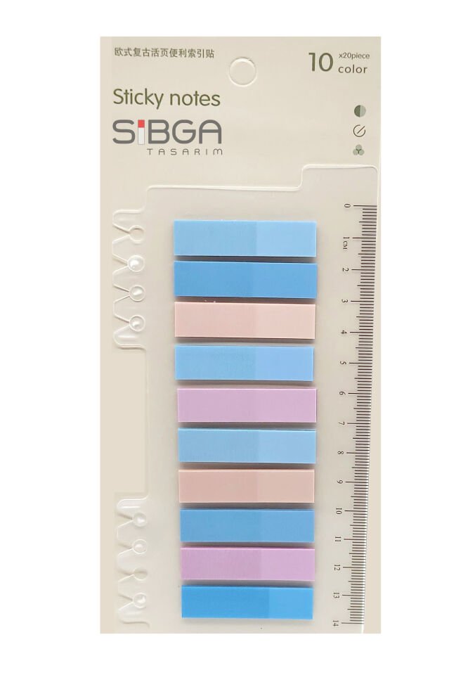 Şeffaf Mavi Eflatun Renkli Postit Post-it Post It. Kitap Ayracı Ayraç Postit Sticker Not Kağıdı