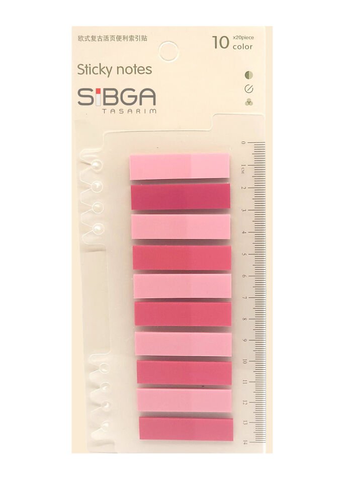 Şeffaf Pembe Renkli Postit Post-it Post It. Kitap Ayracı Ayraç Postit Sticker Not Kağıdı 200 Yaprak