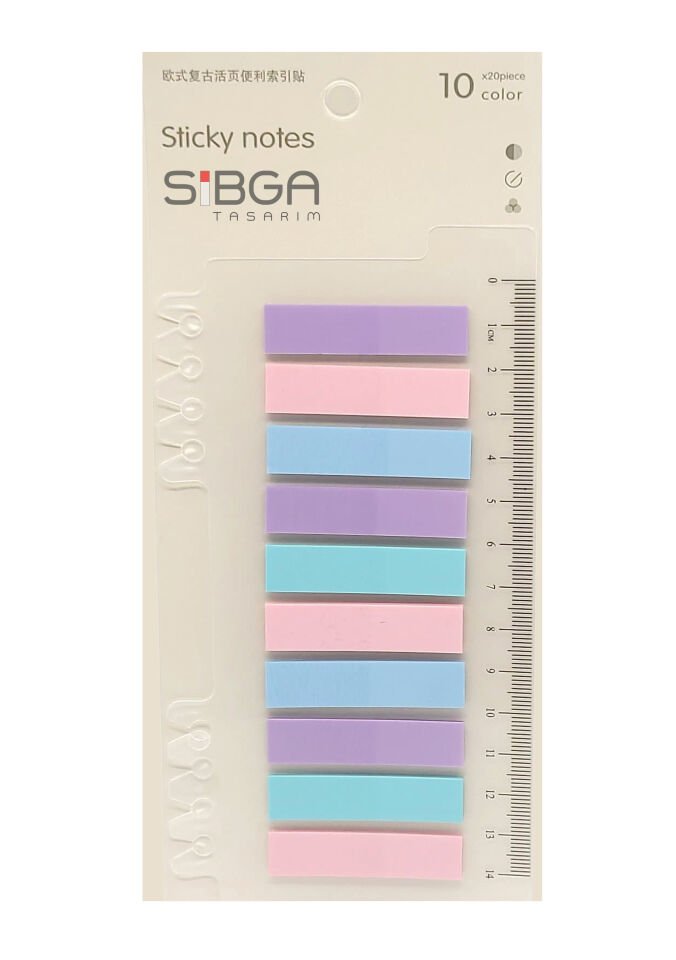 Şeffaf Renkli Postit Post-it Post It. Kitap Ayracı Ayraç Postit Sticker Not Kağıdı 200 Yaprak