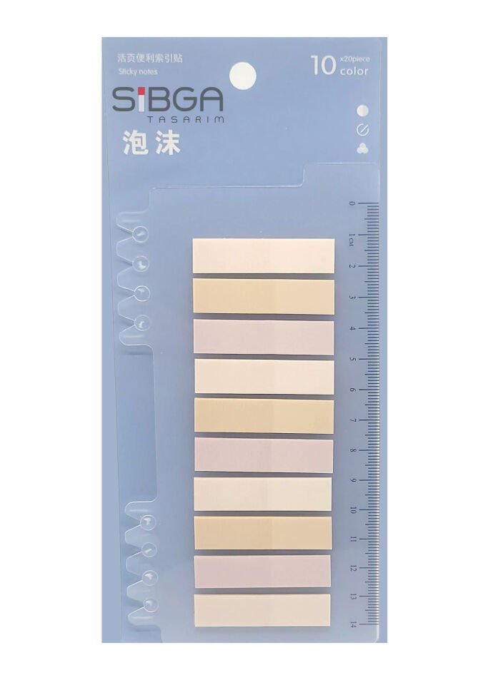 Şeffaf Renkli Postit Post-it Post It. Kitap Ayracı Ayraç Postit Sticker Not Kağıdı 200 Yaprak