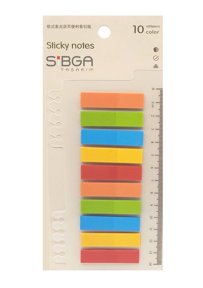 Şeffaf Renkli Postit Post-it Post It. Kitap Ayracı Ayraç Postit Sticker Not Kağıdı 200 Yaprak