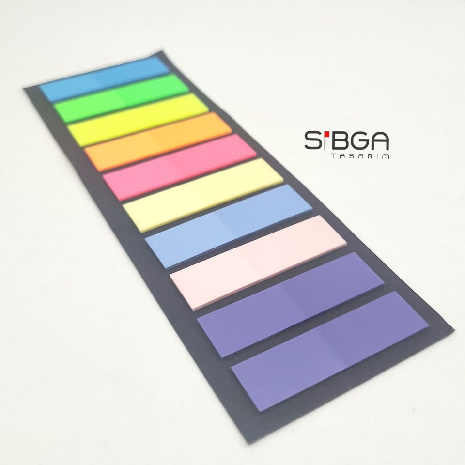 Şeffaf Renkli Postit Post-it Post It. Kitap Ayracı Ayraç Postit Sticker Not Kağıdı 200 Yaprak