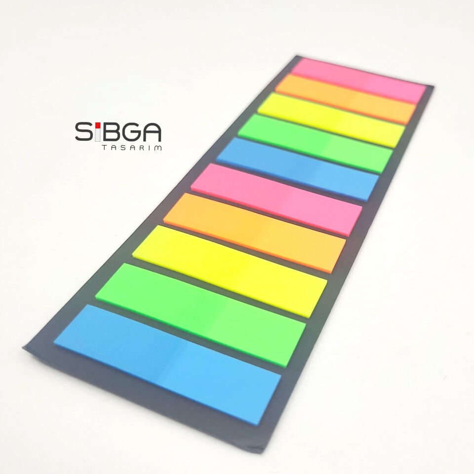Şeffaf Renkli Postit Post-it Post It. Kitap Ayracı Ayraç Postit Sticker Not Kağıdı 200 Yaprak
