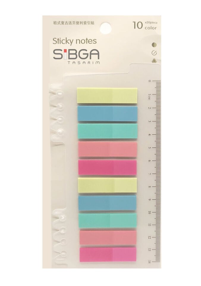 Şeffaf Renkli Postit Post-it Post It. Kitap Ayracı Ayraç Postit Sticker Not Kağıdı 200 Yaprak