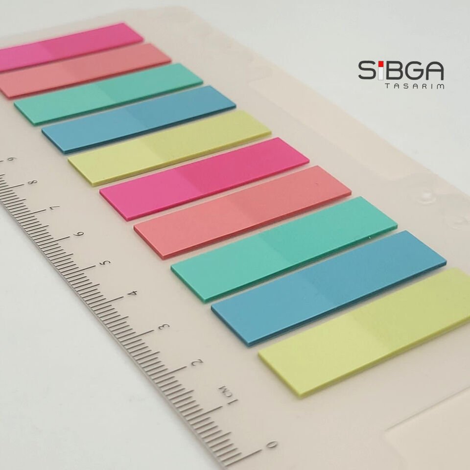 Şeffaf Renkli Postit Post-it Post It. Kitap Ayracı Ayraç Postit Sticker Not Kağıdı 200 Yaprak