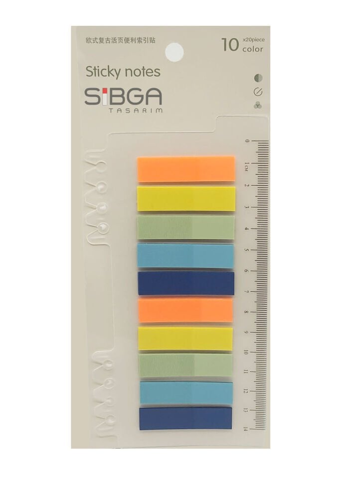 Şeffaf Renkli Postit Post-it Post It. Kitap Ayracı Ayraç Postit Sticker Not Kağıdı 200 Yaprak
