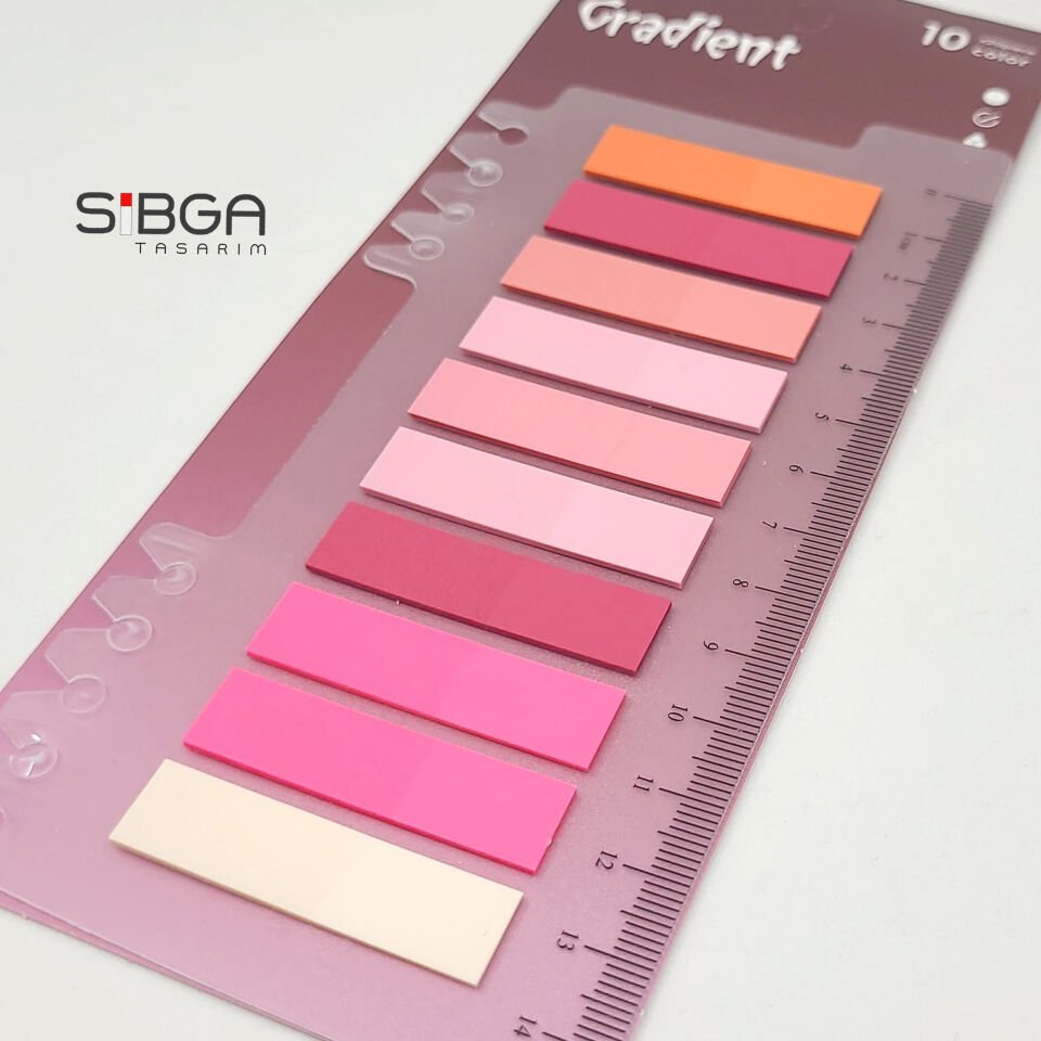 Şeffaf Pembe Renkli Postit Post-it Post It. Kitap Ayracı Ayraç Postit Sticker Not Kağıdı 200 Yaprak