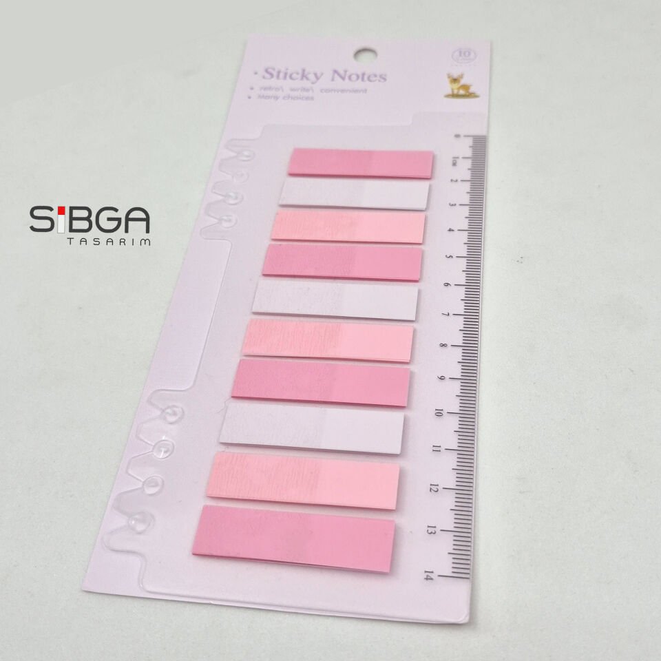 Şeffaf Pembe Renkli Postit Post-it Post It. Kitap Ayracı Ayraç Postit Sticker Not Kağıdı 200 yaprak