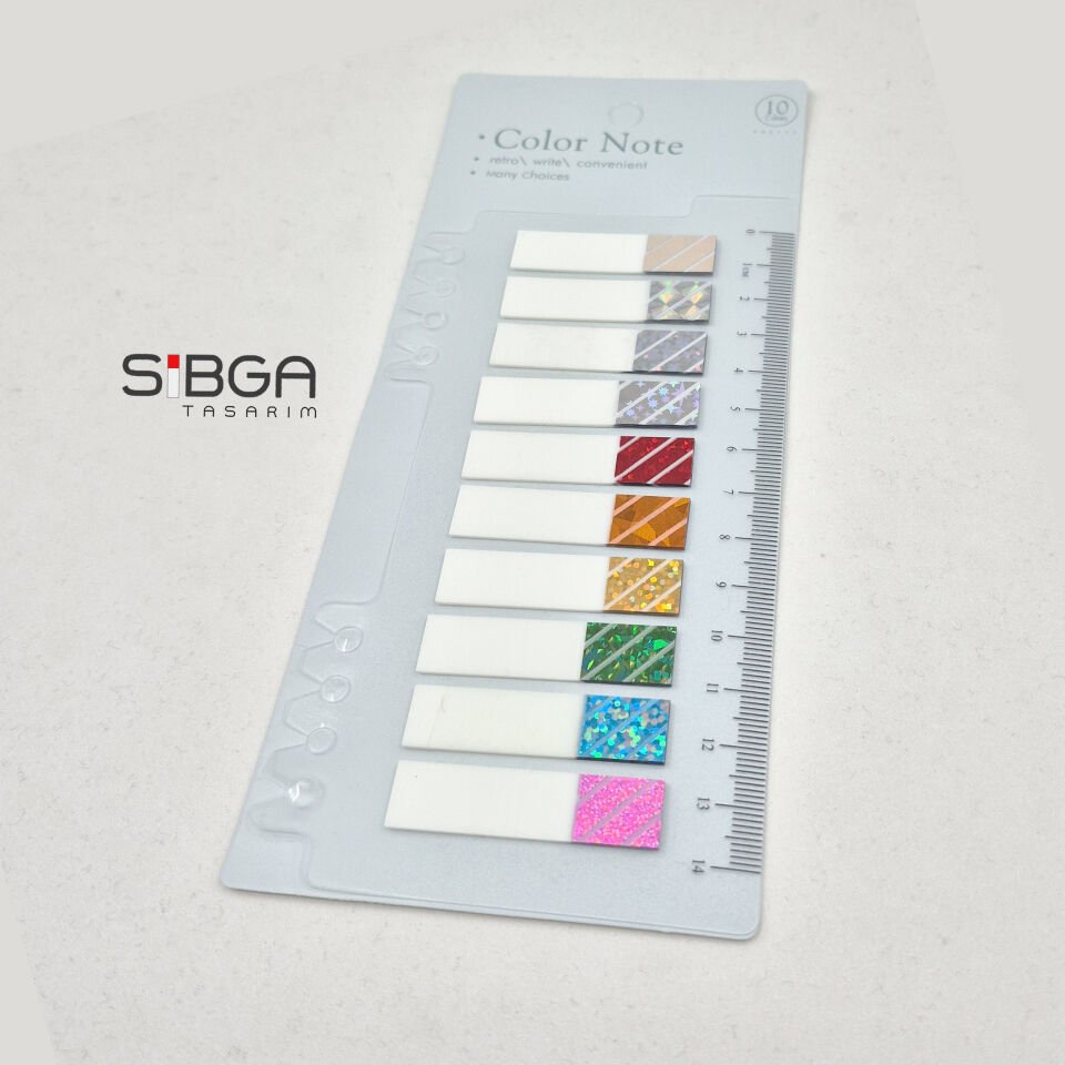 Simli Şeffaf Renkli Postit Post-it Post It. Kitap Ayracı Ayraç Postit Sticker Not Kağıdı 200 Yaprak