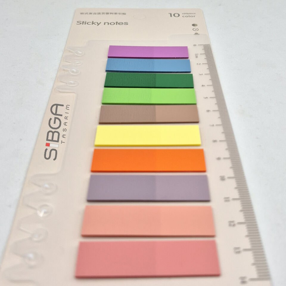 Şeffaf Renkli Postit Post It. Kitap Ayracı Ayraç Postit Sticker Not Kağıdı 200 yaprak