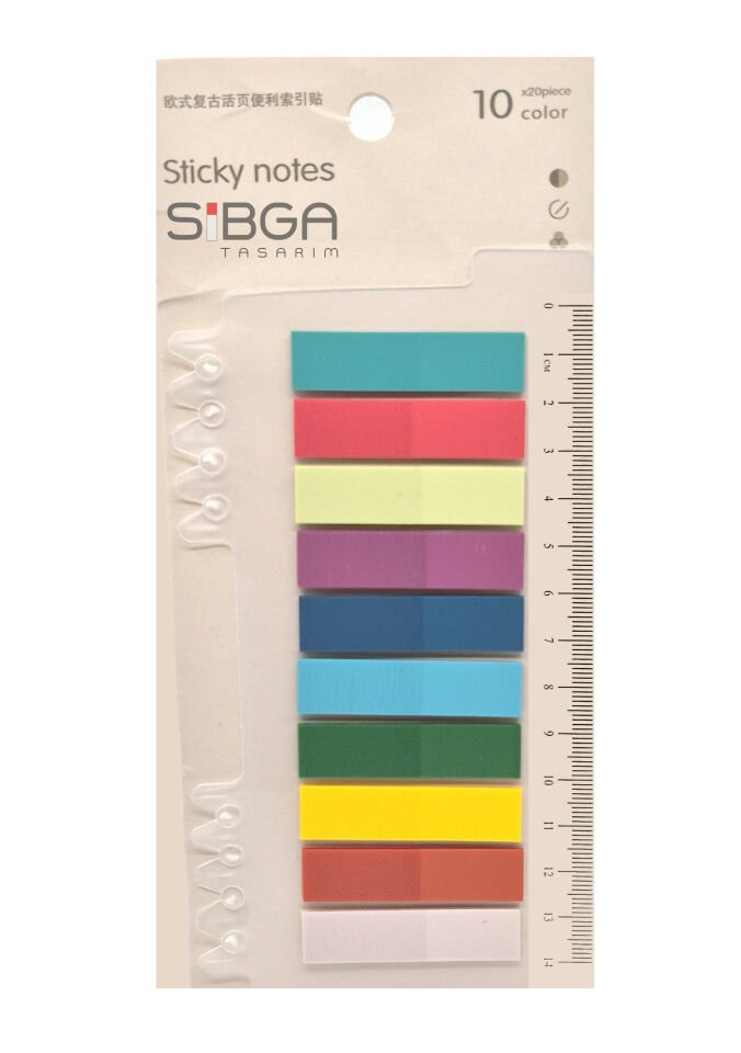 Şeffaf Renkli Postit Post-it Post It. Kitap Ayracı Ayraç Postit Sticker Not Kağıdı 200 Yaprak