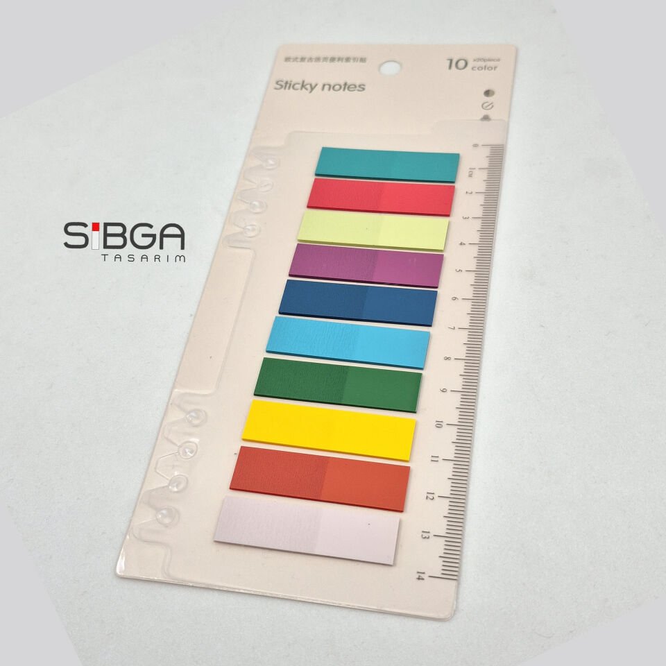 Şeffaf Renkli Postit Post-it Post It. Kitap Ayracı Ayraç Postit Sticker Not Kağıdı 200 Yaprak