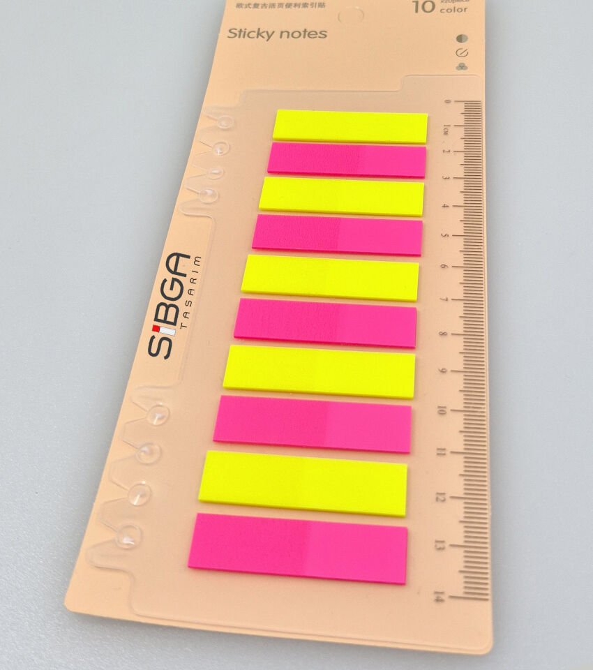 Şeffaf Renkli Postit Post-it Post It. Kitap Ayracı Ayraç Postit Sticker Not Kağıdı 200 yaprak