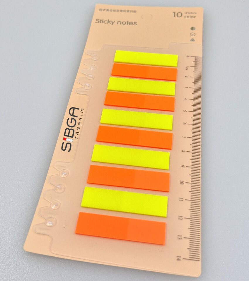 Şeffaf Renkli Postit Post-it Post It. Kitap Ayracı Ayraç Postit Sticker Not Kağıdı 200 yaprak