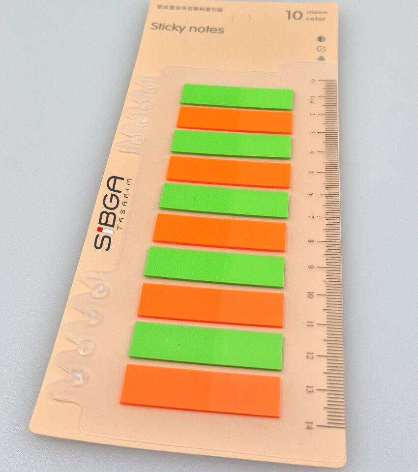 Şeffaf Renkli Postit Post-it Post It. Kitap Ayracı Ayraç Postit Sticker Not Kağıdı 200 yaprak