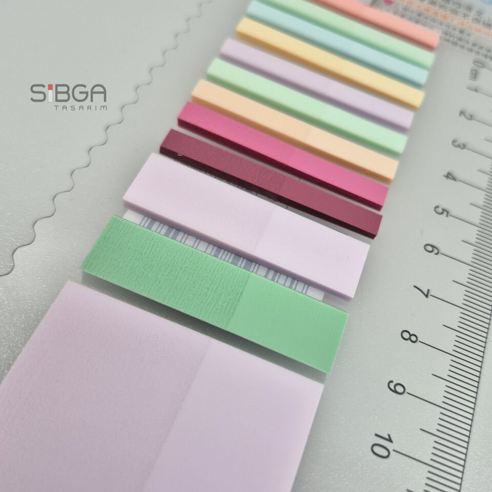 İnce Şerit Şeffaf Renkli Postit Post-it Post It. Kitap Ayracı Ayraç Postit Sticker Not Kağıdı 480 Yaprak