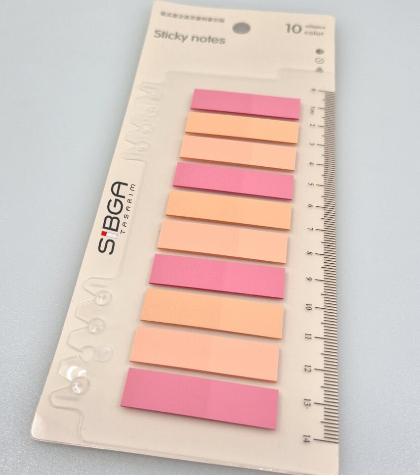 Şeffaf Renkli Postit Post-it Post It. Kitap Ayracı Ayraç Postit Sticker Not Kağıdı 200 Yaprak