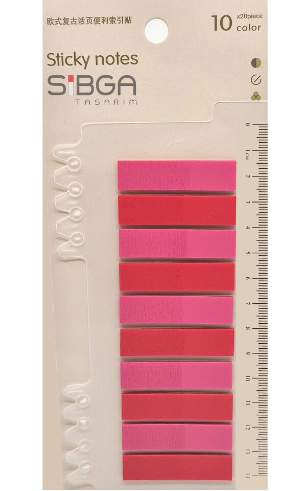 Şeffaf Pembe Kırmızı Postit Post-it Post It. Kitap Ayracı Ayraç Postit Sticker Not Kağıdı 200 Yaprak