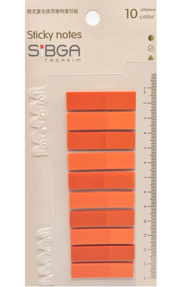 Şeffaf Turuncu Postit Post-it Post It. Kitap Ayracı Ayraç Postit Sticker Not Kağıdı 200 Yaprak