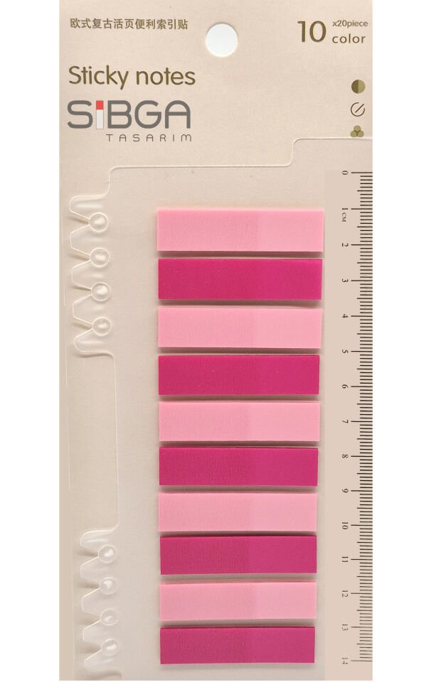 Şeffaf Pembe Postit Post-it Post It. Kitap Ayracı Ayraç Postit Sticker Not Kağıdı 200 Yaprak