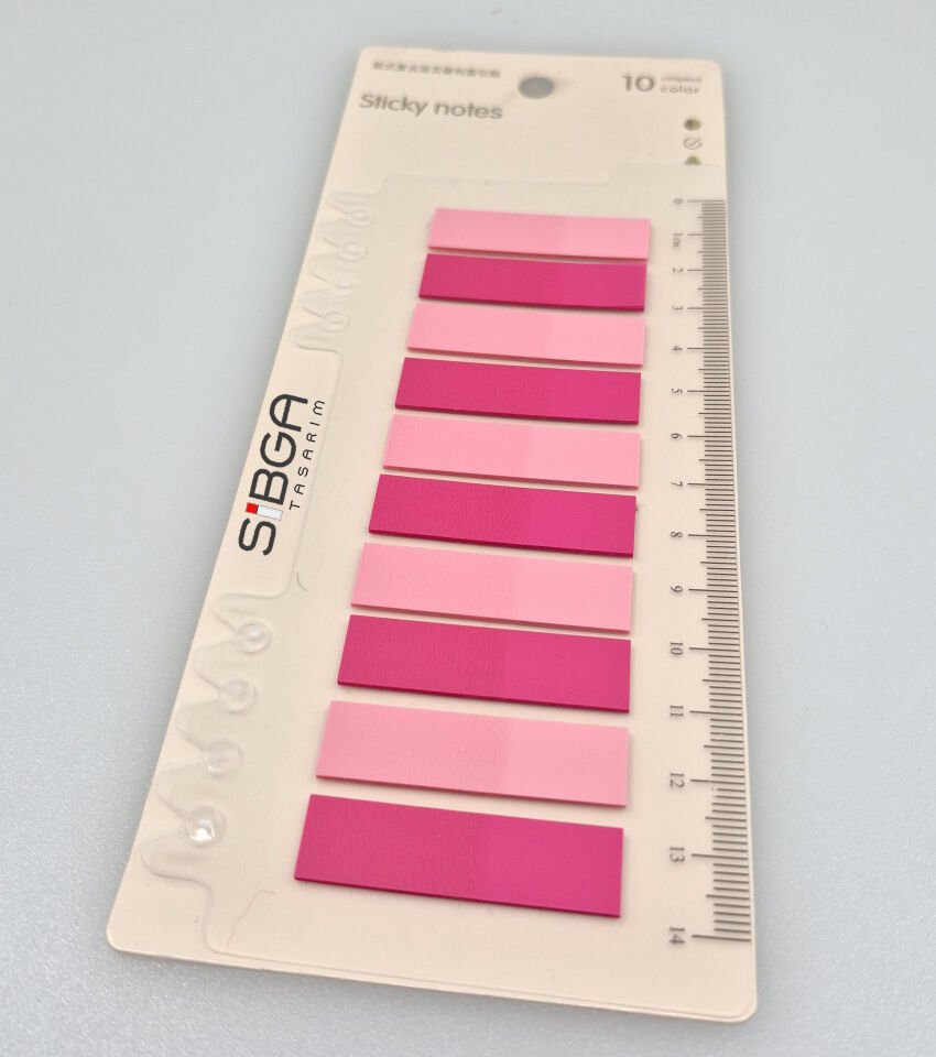 Şeffaf Pembe Postit Post-it Post It. Kitap Ayracı Ayraç Postit Sticker Not Kağıdı 200 Yaprak