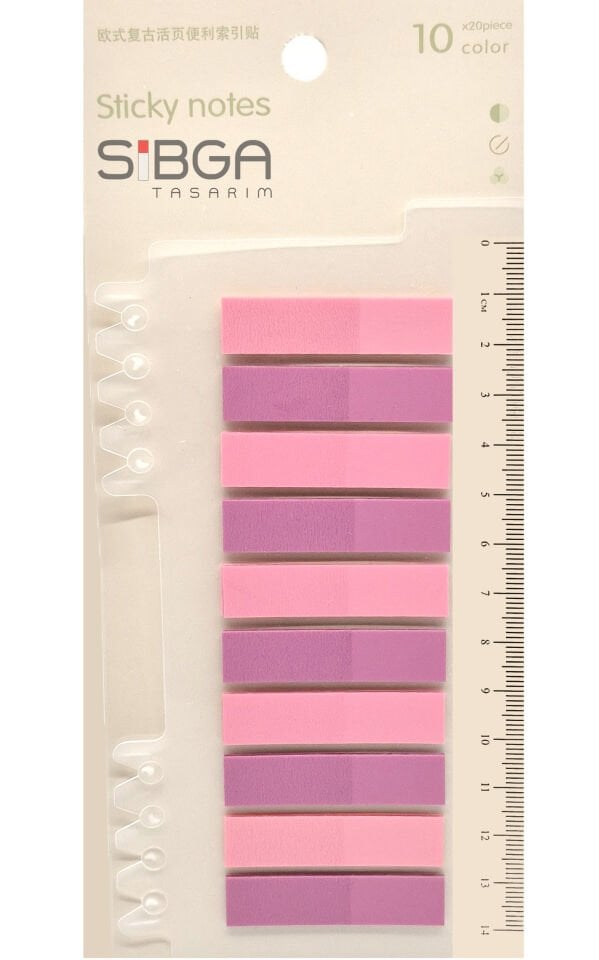 Şeffaf Pembe Postit Post-it Post It. Kitap Ayracı Ayraç Postit Sticker Not Kağıdı 200 Yaprak