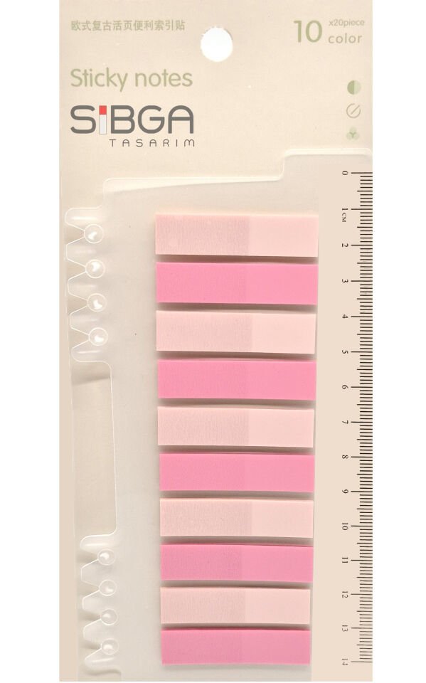 Şeffaf Pembe Postit Post-it Post It. Kitap Ayracı Ayraç Postit Sticker Not Kağıdı 200 Yaprak