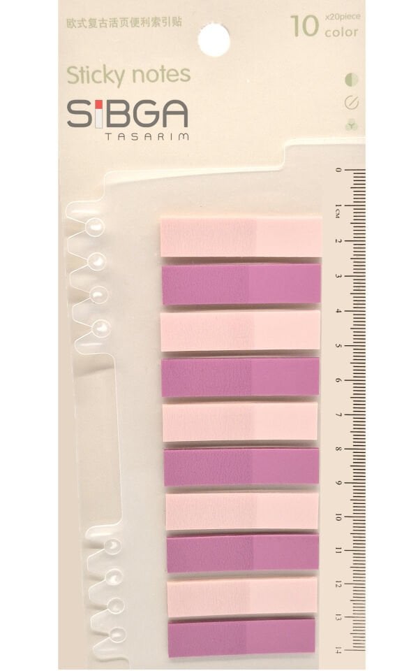 Şeffaf Pembe Postit Post-it Post It. Kitap Ayracı Ayraç Postit Sticker Not Kağıdı 200 Yaprak