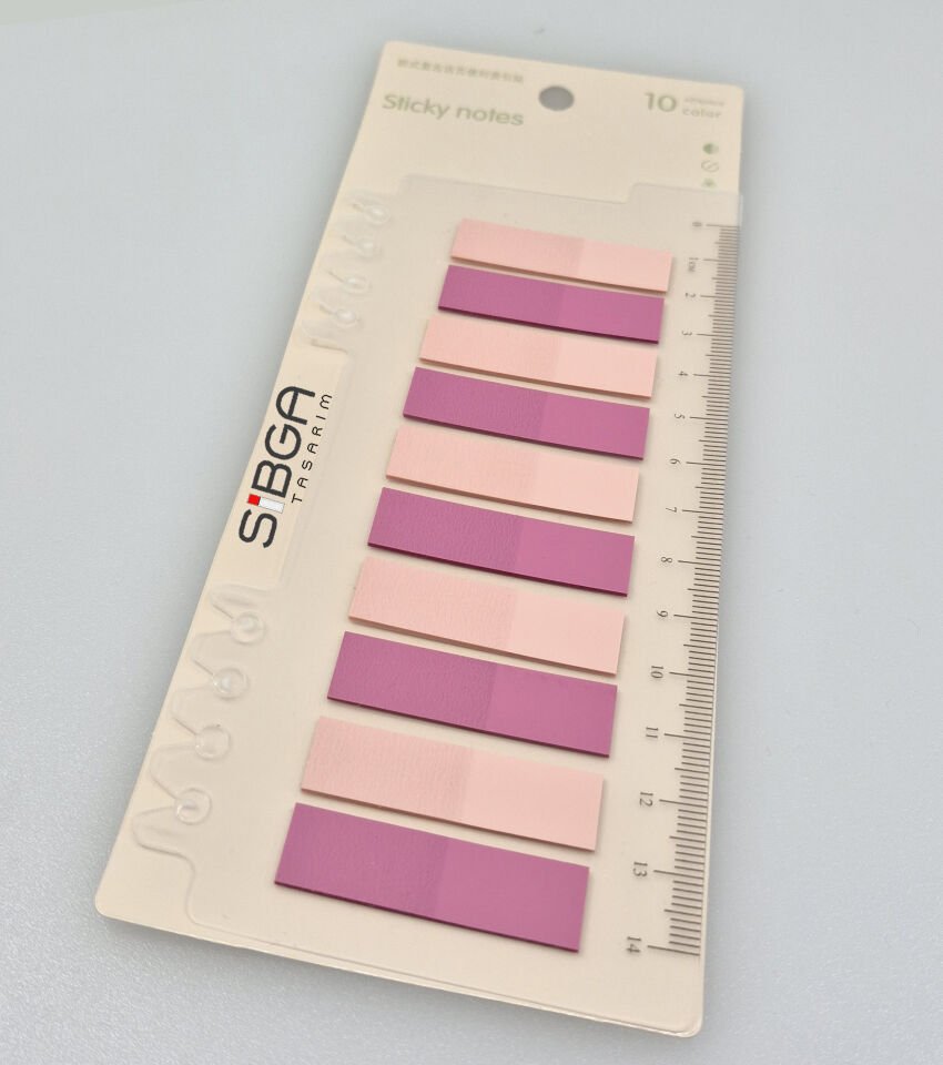 Şeffaf Pembe Postit Post-it Post It. Kitap Ayracı Ayraç Postit Sticker Not Kağıdı 200 Yaprak