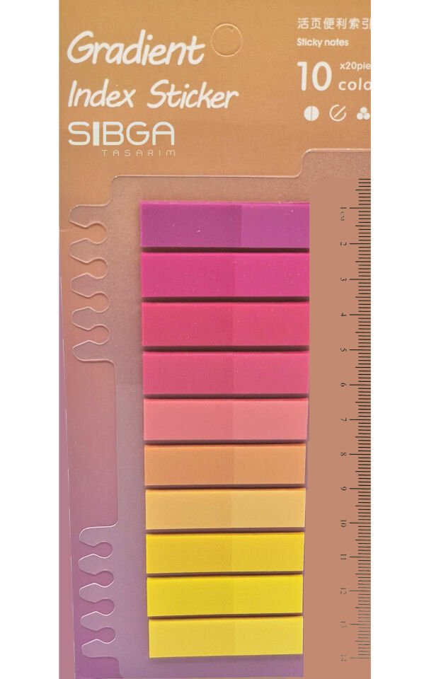 Şeffaf Renkli Postit Post-it Post It. Kitap Ayracı Ayraç Postit Sticker Not Kağıdı 200 Yaprak