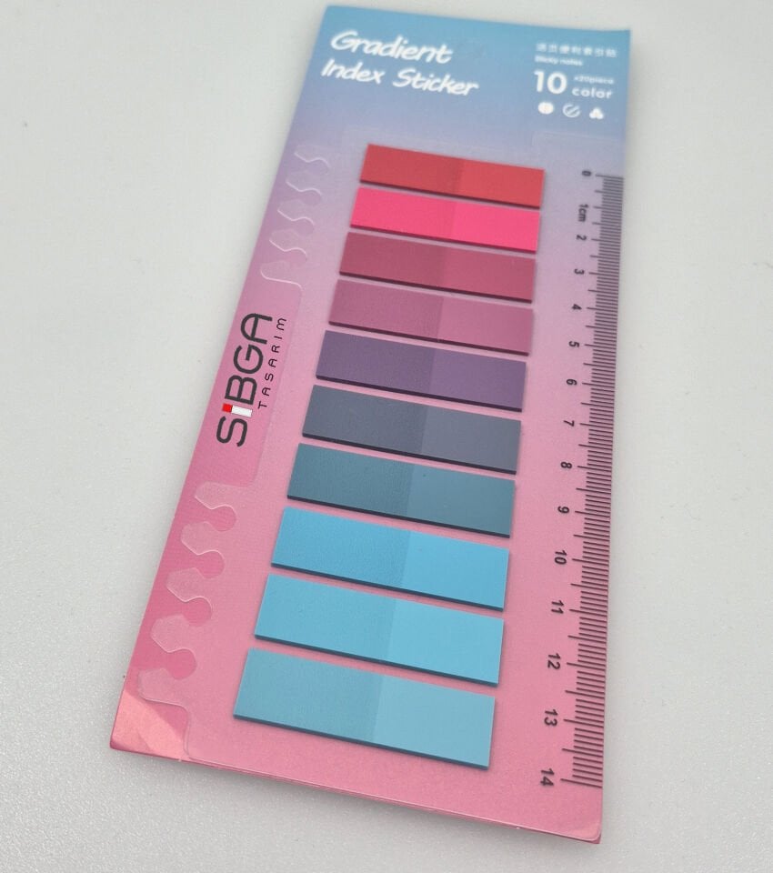 Şeffaf Renkli Postit Post-it Post It. Kitap Ayracı Ayraç Postit Sticker Not Kağıdı 200 Yaprak