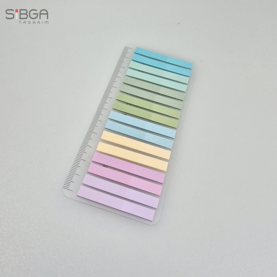 İnce Şerit 320 yaprak Şeffaf Renkli Postit Post-it Post It. Kitap Ayracı Ayraç Postit Sticker