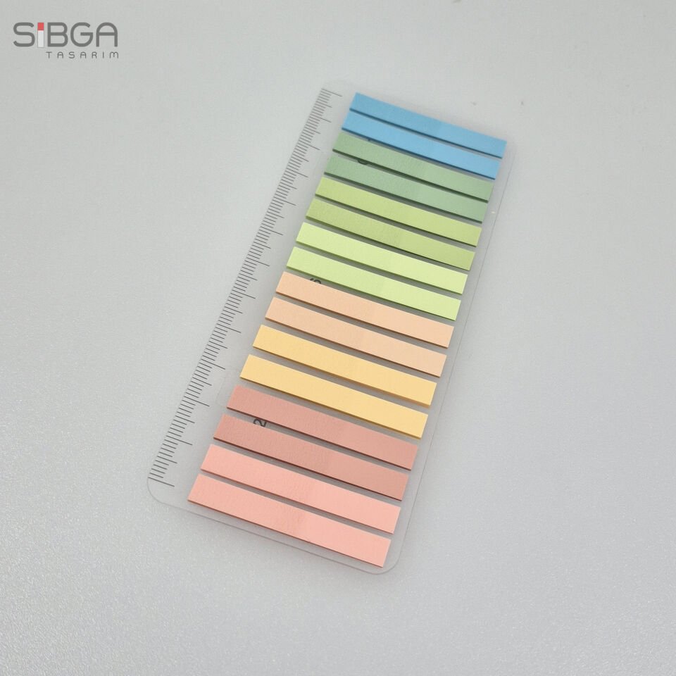 İnce Şerit 320 yaprak Şeffaf Renkli Postit Post-it Post It. Kitap Ayracı Ayraç Postit Sticker