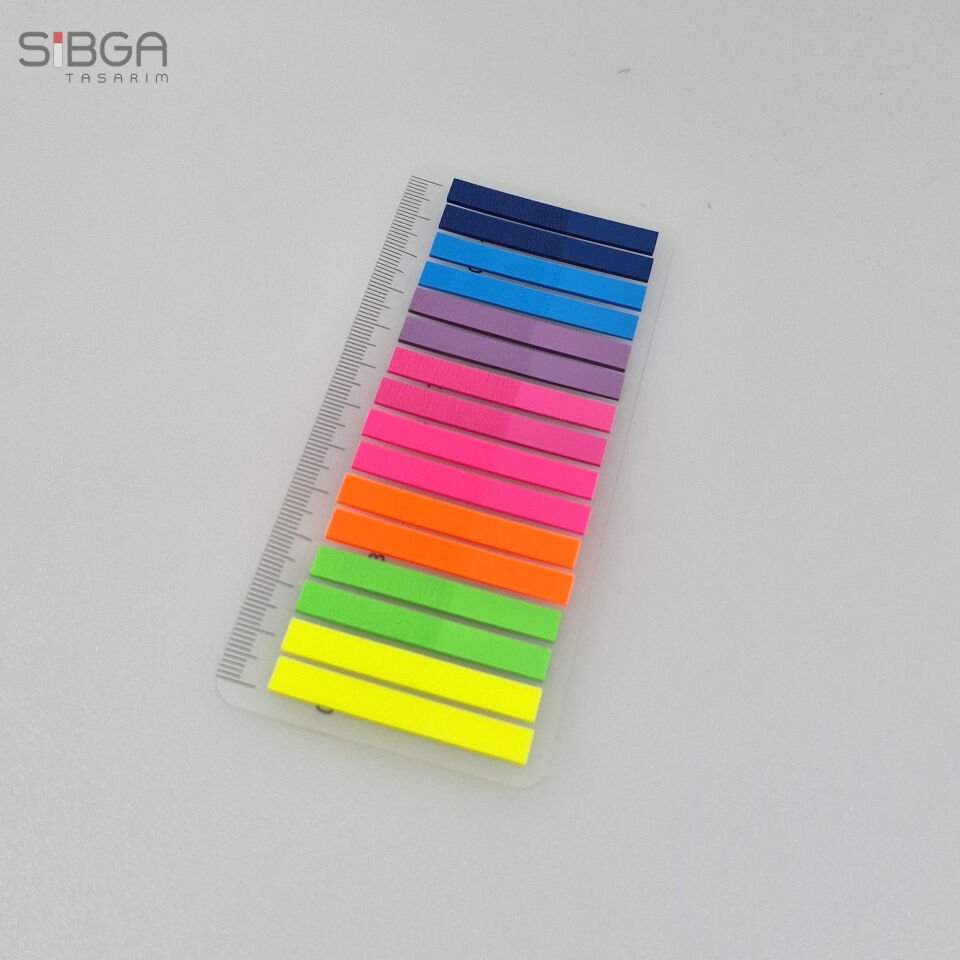 İnce Şerit 320 yaprak Şeffaf Renkli Postit Post-it Post It. Kitap Ayracı Ayraç Postit Sticker