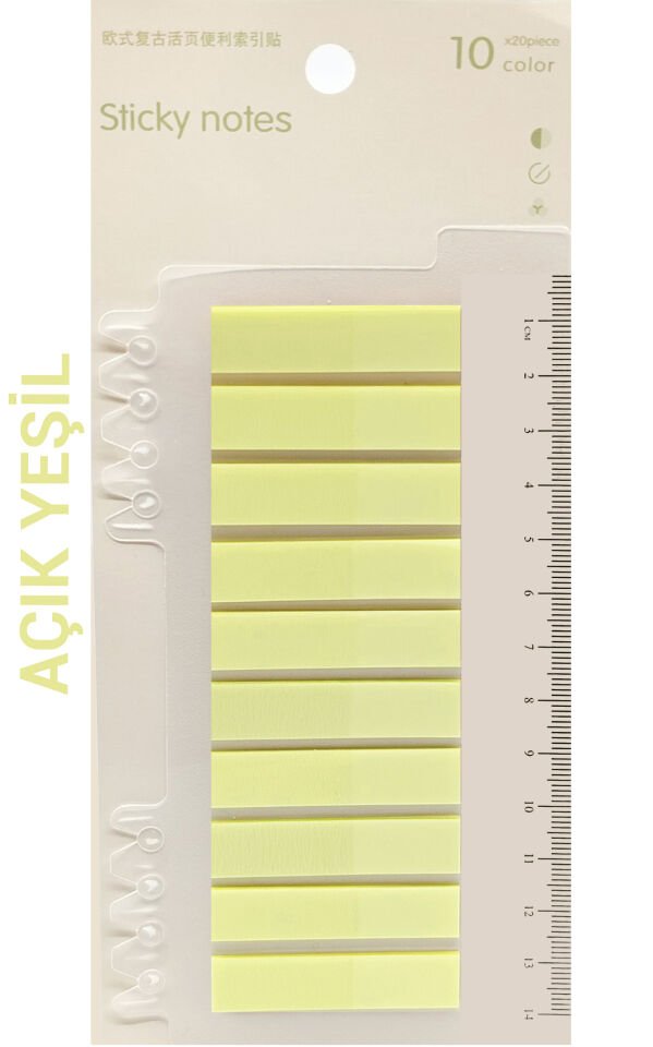 Şeffaf Açık Yeşil Renkli Postit Post-it Post It. Kitap Ayracı Ayraç Postit Sticker Not Kağıdı