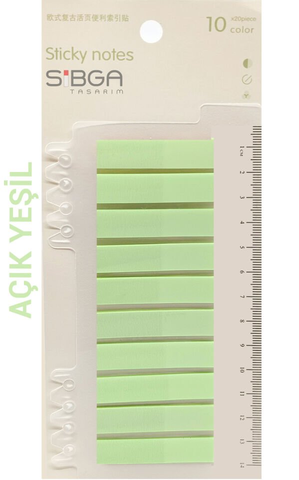 Şeffaf Açık Yeşil Renkli Postit Post-it Post It. Kitap Ayracı Ayraç Postit Sticker Not Kağıdı