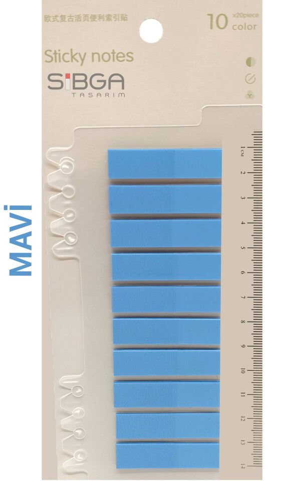 Şeffaf Mavi Renkli Postit Post-it Post It. Kitap Ayracı Ayraç Postit Sticker Not Kağıdı