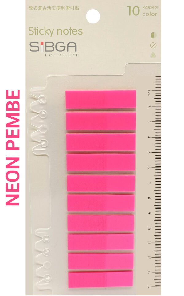 Şeffaf Neon Fosfor Pembe Postit Post-it Post It. Kitap Ayracı Ayraç Postit Sticker 200 Yaprak