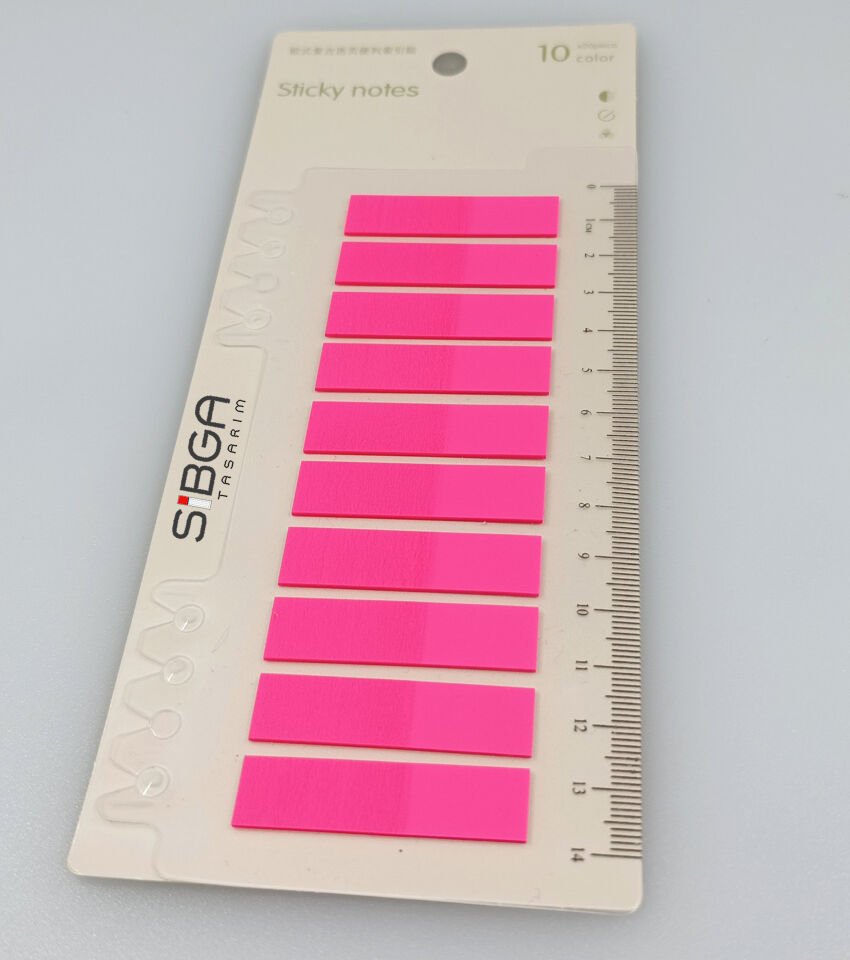 Şeffaf Neon Fosfor Pembe Postit Post-it Post It. Kitap Ayracı Ayraç Postit Sticker 200 Yaprak
