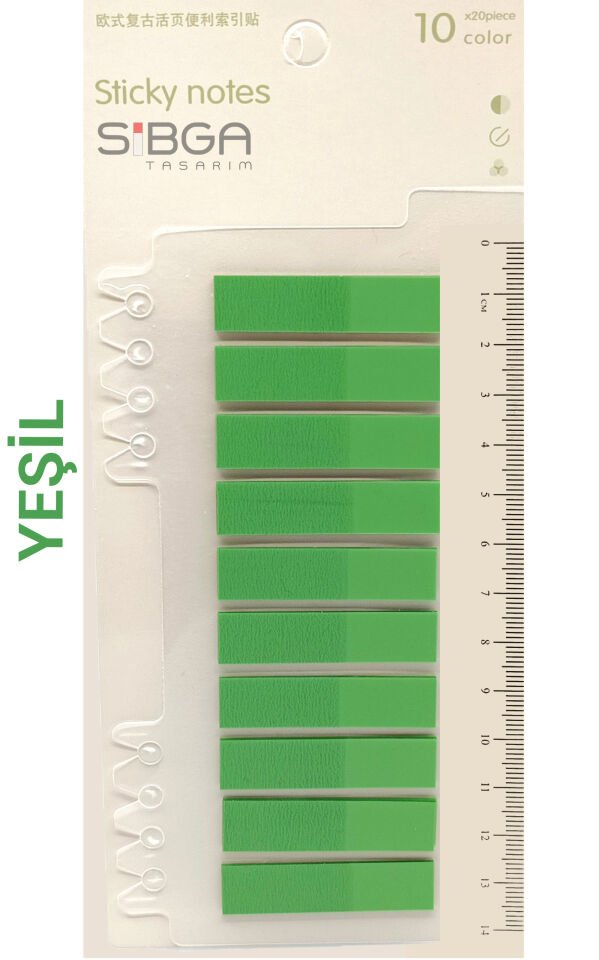 Şeffaf Yeşil Renkli Postit Post-it Post It. Kitap Ayracı Ayraç Postit Sticker 200 Yaprak