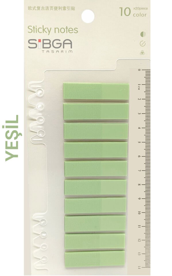 Şeffaf Yeşil Renkli Postit Post-it Post It. Kitap Ayracı Ayraç Postit Sticker 200 Yaprak