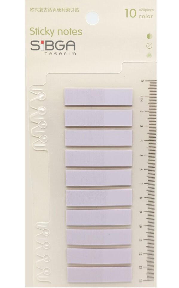 Şeffaf Eflatun Renkli Postit Post-it Post It. Kitap Ayracı Ayraç Postit Sticker 200 Yaprak