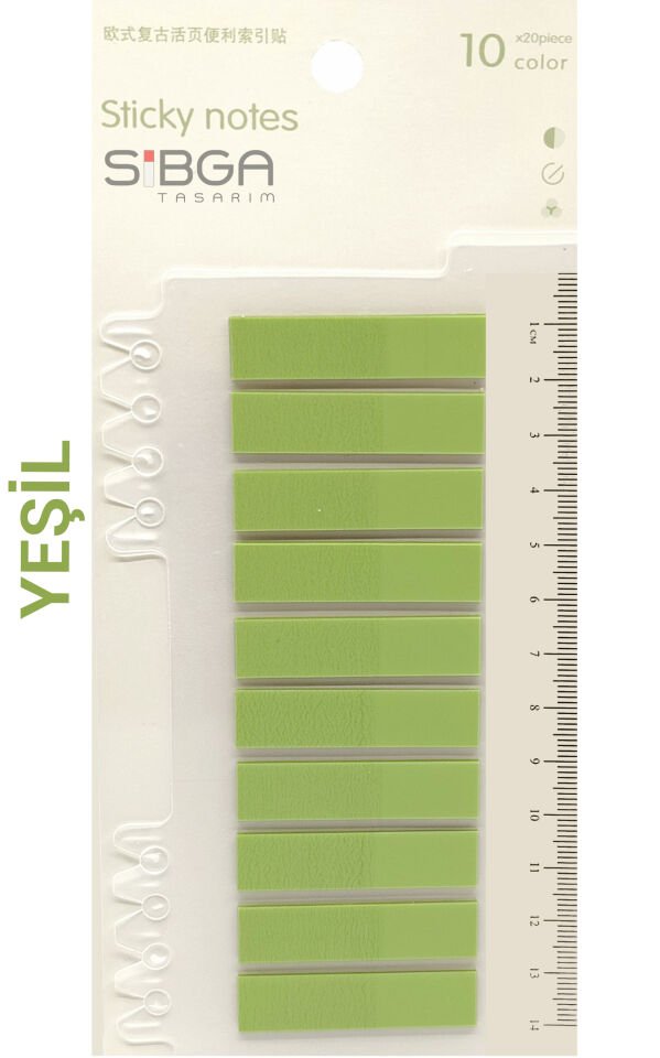 Şeffaf Yeşil Renkli Postit Post-it Post It. Kitap Ayracı Ayraç Postit Sticker 200 Yaprak