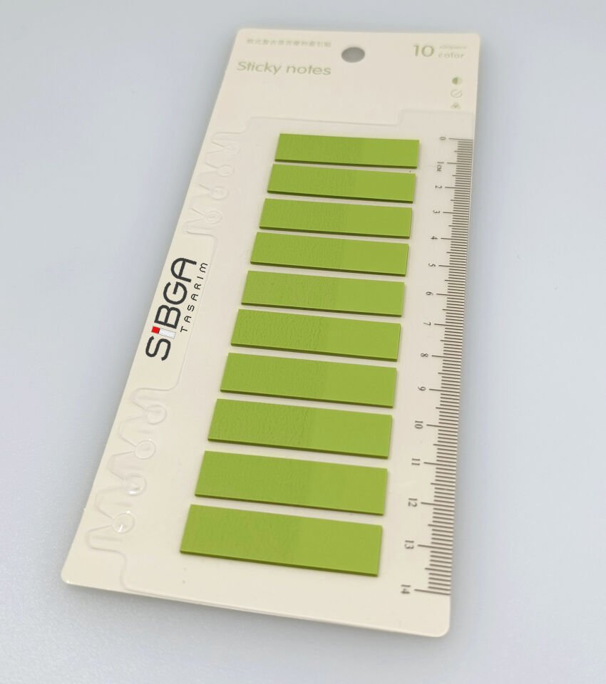 Şeffaf Yeşil Renkli Postit Post-it Post It. Kitap Ayracı Ayraç Postit Sticker 200 Yaprak