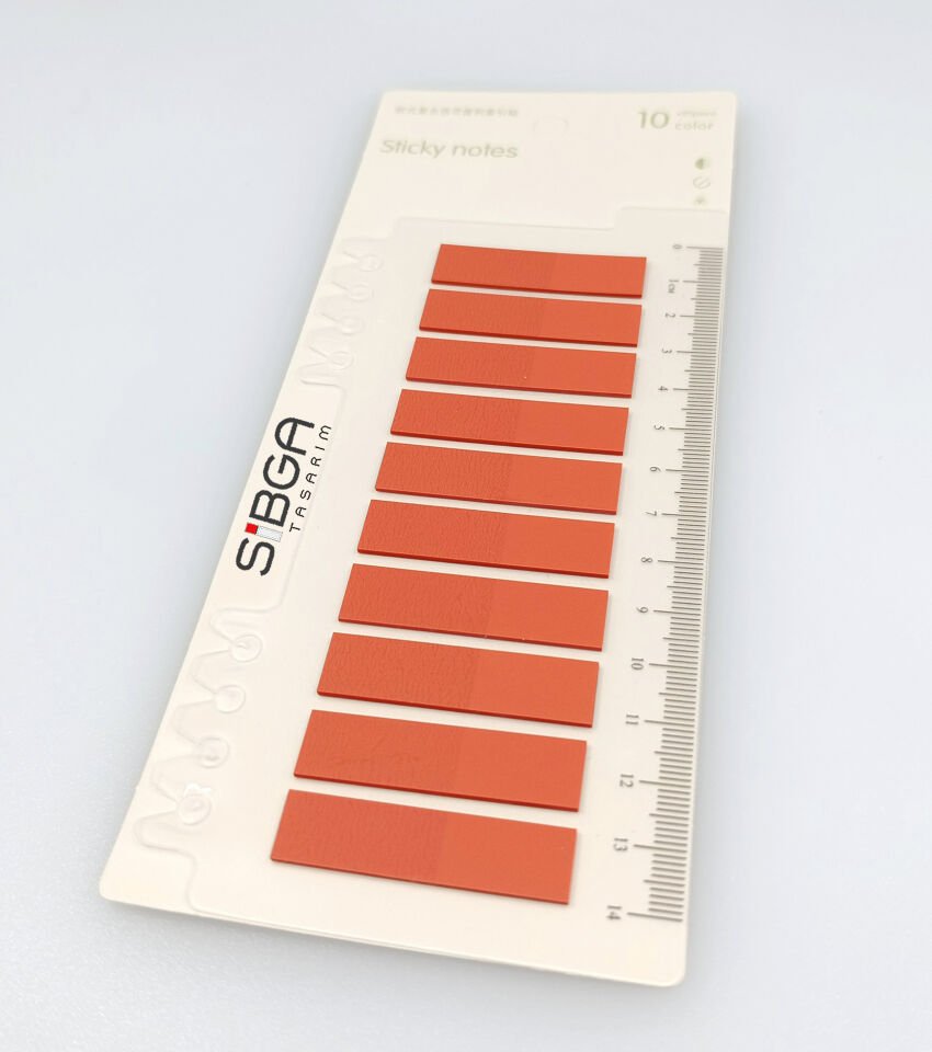 Şeffaf Turuncu (Nar çiçeği) Renkli Postit Post-it Post It. Kitap Ayracı Ayraç Postit Sticker