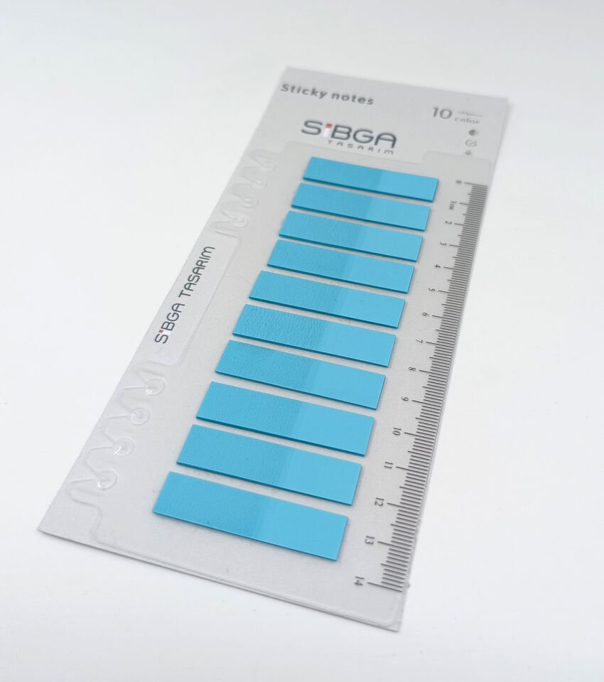 Şeffaf Turkuaz Mavi Renkli Postit Post-it Post It. Kitap Ayracı Ayraç Postit Sticker Not Kağıdı