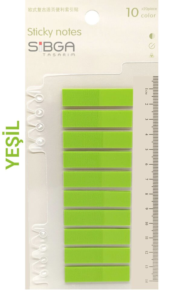 Şeffaf Yeşil Renkli Postit Post-it Post It. Kitap Ayracı Ayraç Postit Sticker Not Kağıdı