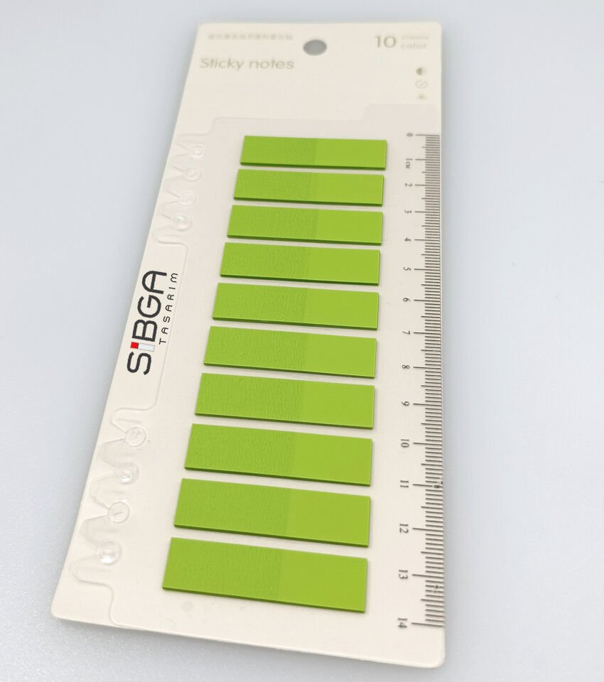 Şeffaf Yeşil Renkli Postit Post-it Post It. Kitap Ayracı Ayraç Postit Sticker Not Kağıdı